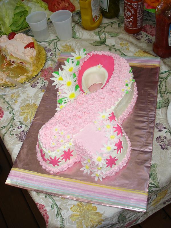 pink ribbon cake
